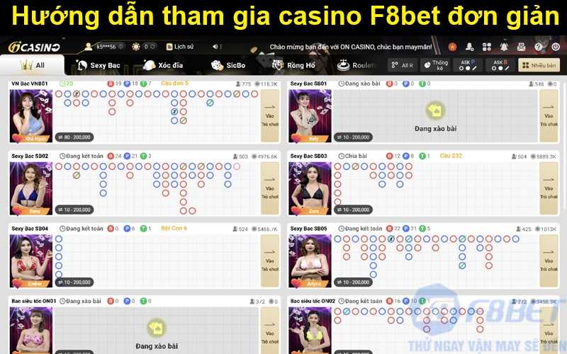 Hướng dẫn tham gia casino F8bet đơn giản