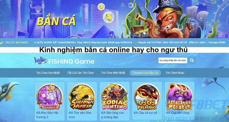 Kinh nghiệm bắn cá online hay cho ngư thủ